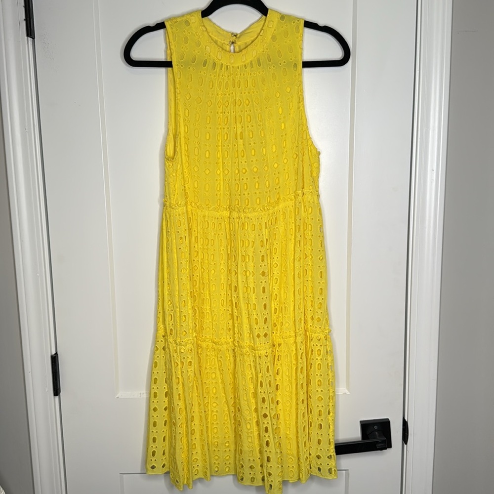 Lilly Pulitzer Indira Eyelet Swing Dress in Lemon- Small - Picture 5 of 10